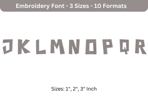 Review: Paper Cuts Font J to R for Small Business Embroidery